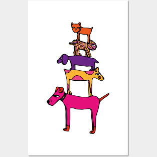 Dog pyramide Posters and Art